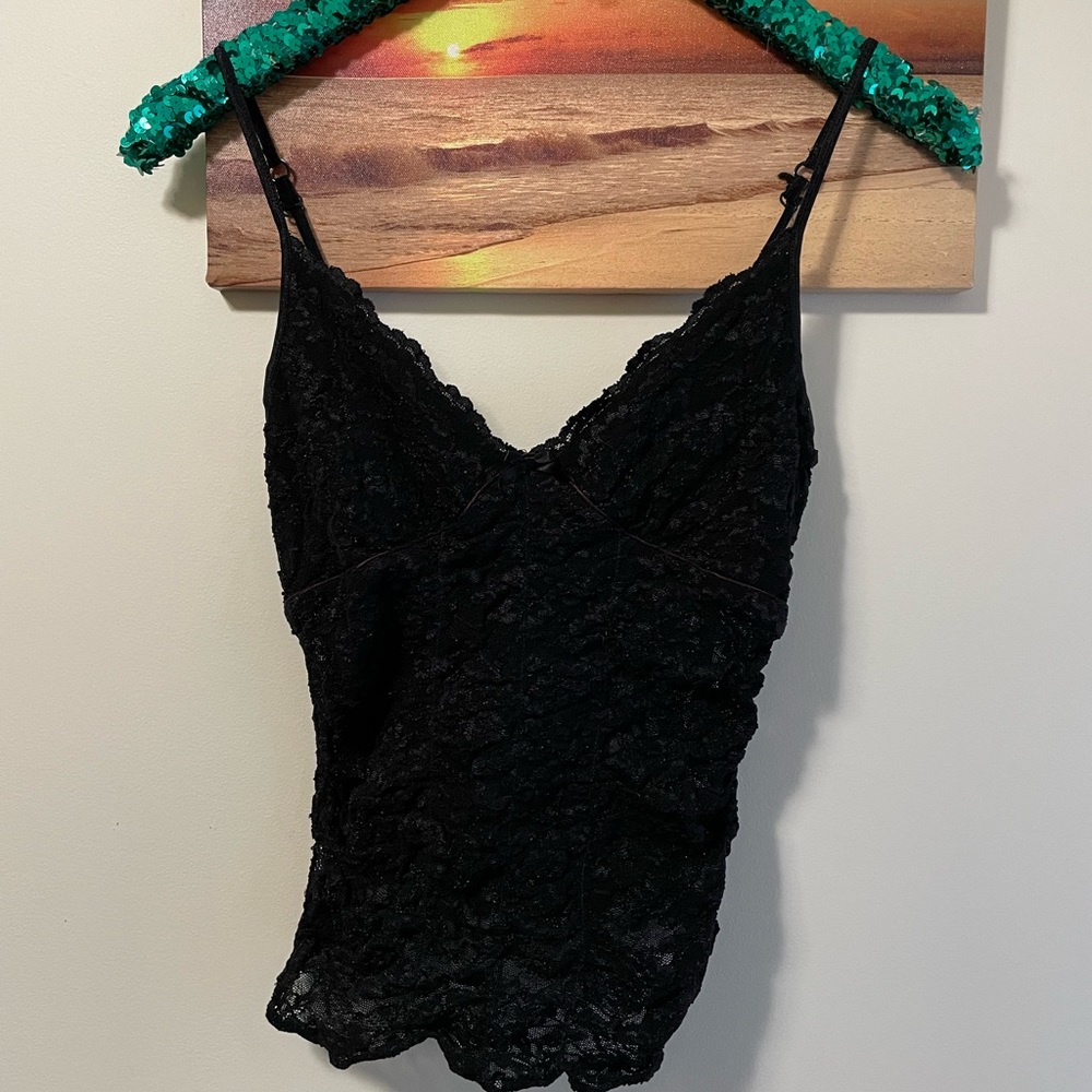 Express black lace tank top lingerie small mystical goth